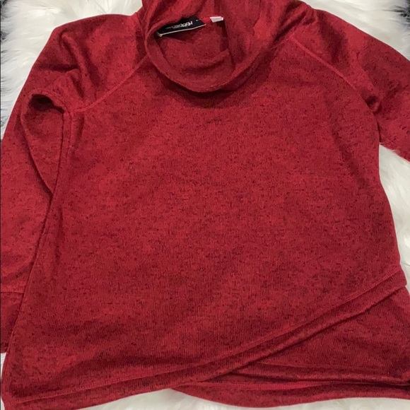 Ideology Womens Cowl Neck Pullover Top Red - Picture 2 of 5